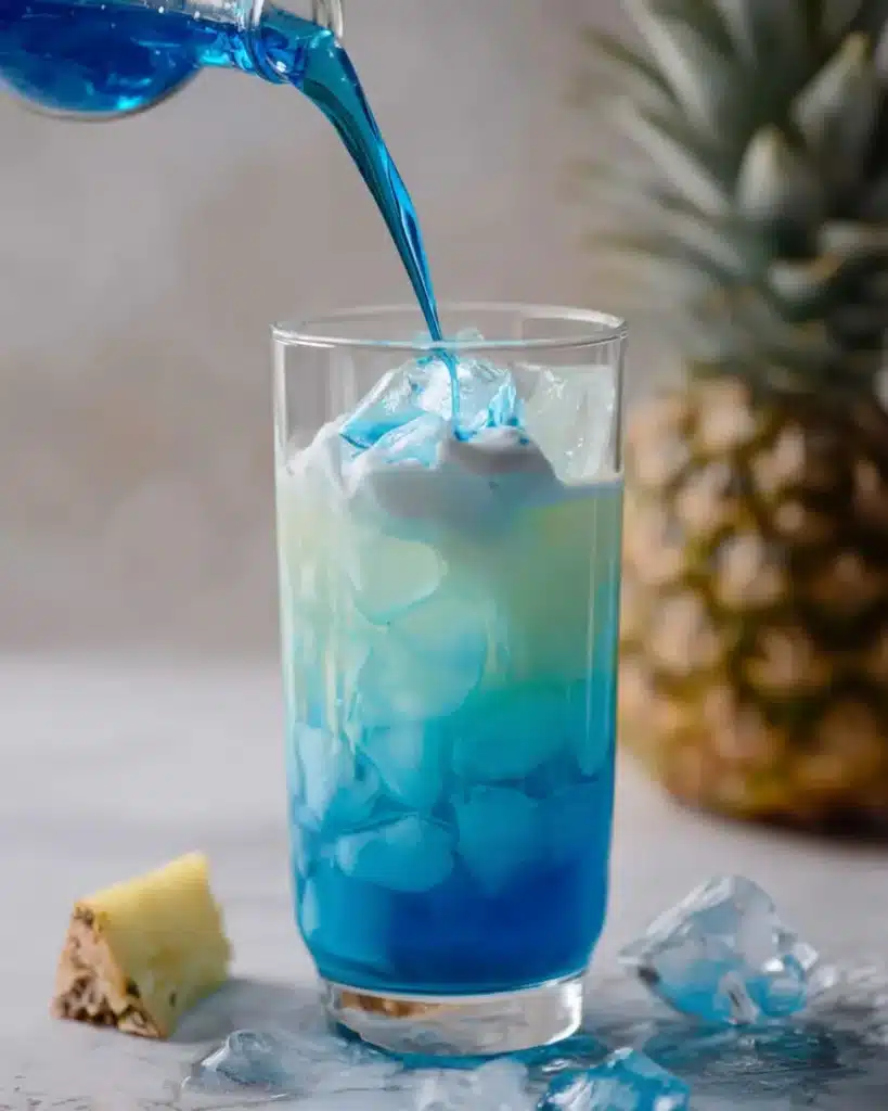 Blue Hawaiian with blue curacao syrup