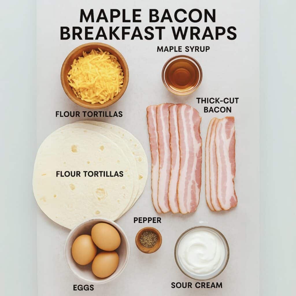 Maple bacon ingredients laid out