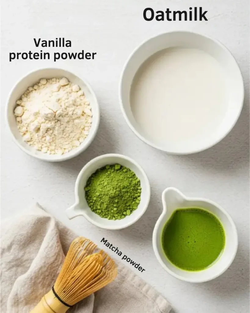 How to Make Protein Matcha Latte That’s Smooth, Creamy & Filling Matcha latte ingredients 100 2