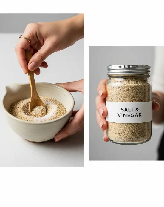 Salt and Vinegar Seasoning Recipe – Easy, Tangy DIY Spice Mix Salt and Vinegar Seasoning Recipe Step showing seasoning being blended in a spice grinder - Salt and Vinegar Seasoning Recipe