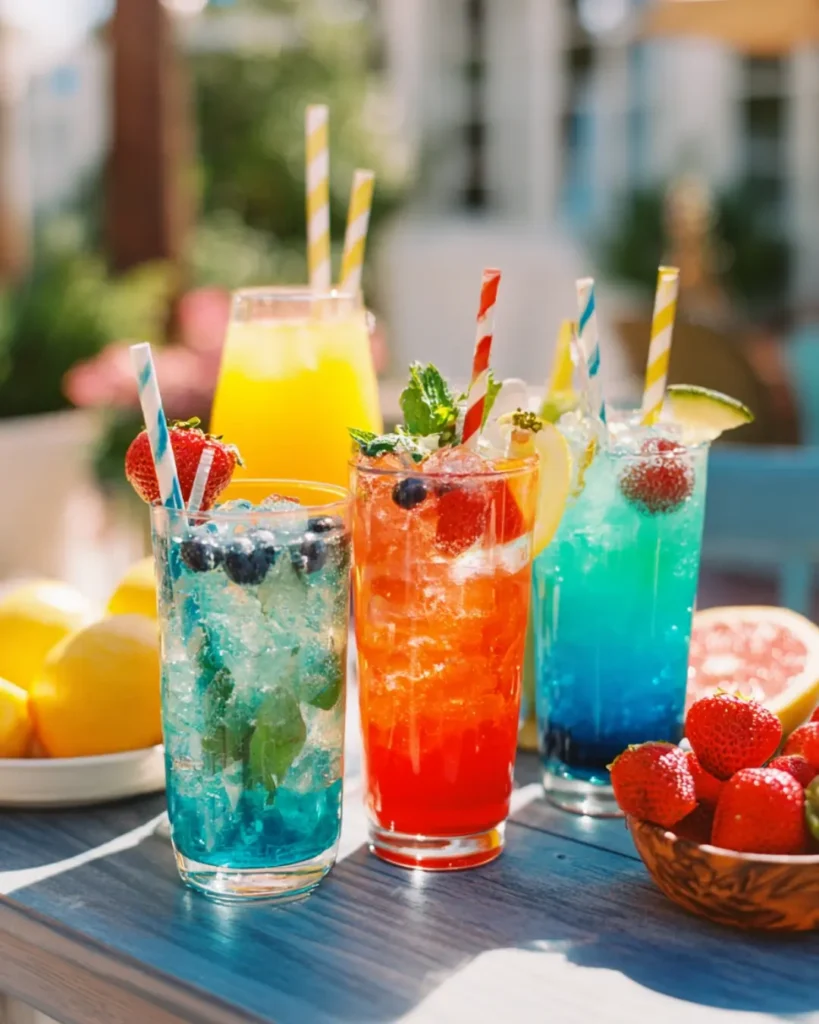 Blue syrup for drinks party setup