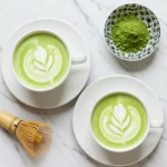 Printable protein matcha latte recipe card