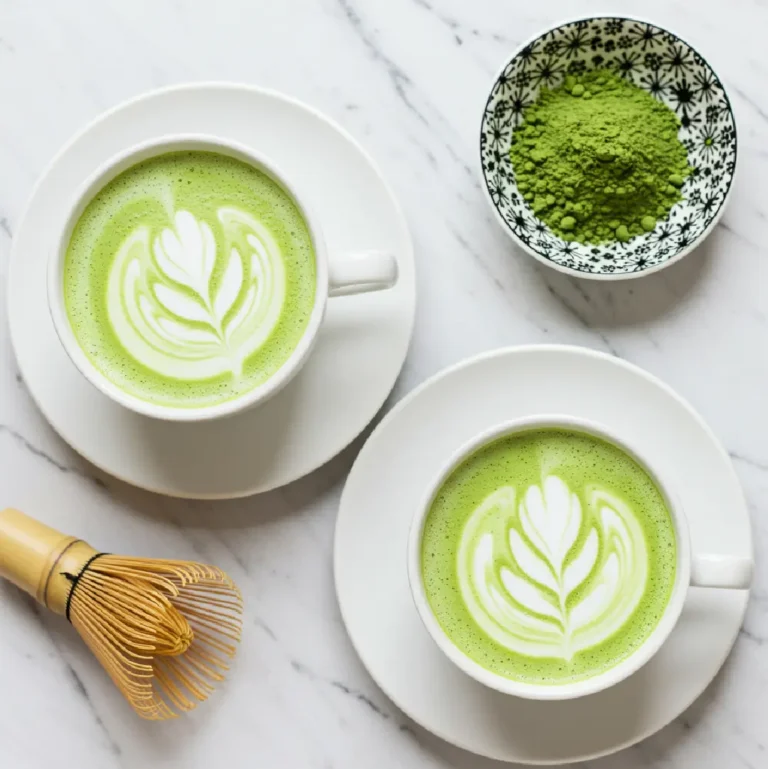 Printable protein matcha latte recipe card