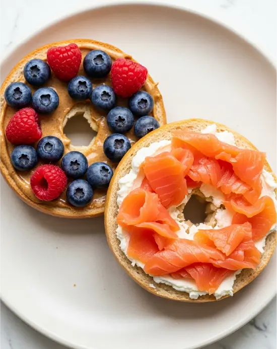 Gluten Free Flour Swap for Bagels: Tips, Blends & Easy Recipe gluten free flour swap for bagels Finished bagel with sweet and savory toppings