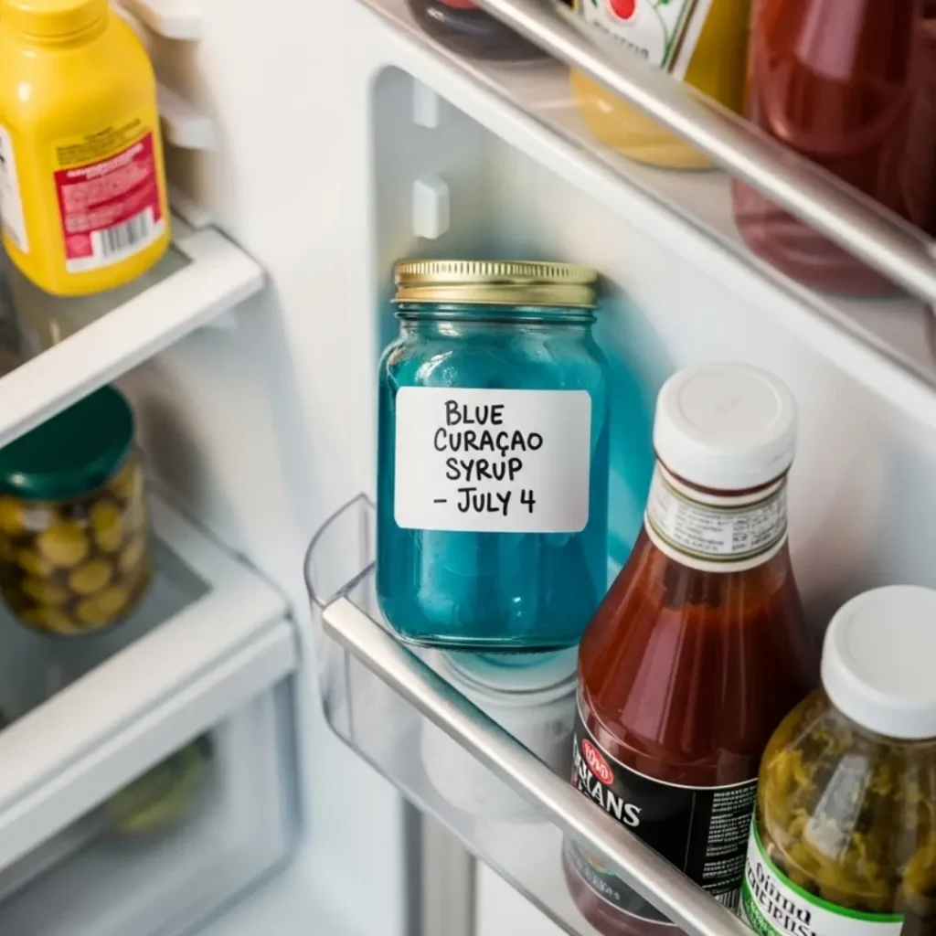 How Long Does Blue Curacao Syrup Last? (Storage Tips) 1 How-to setup: clean glass jar, funnel, spoon, and label tape