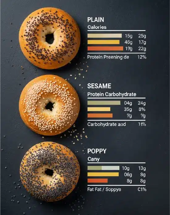 Macro comparison chart of different protein bagels