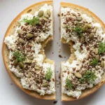 Protein bagel with herb and seed topping