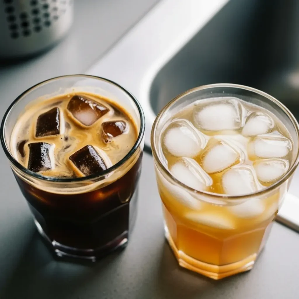 Simple Syrup Ratios: 1:1 vs 2:1 and When to Use Them Simple Syrup Ratio Syrup drizzled into iced coffee and tea glasses