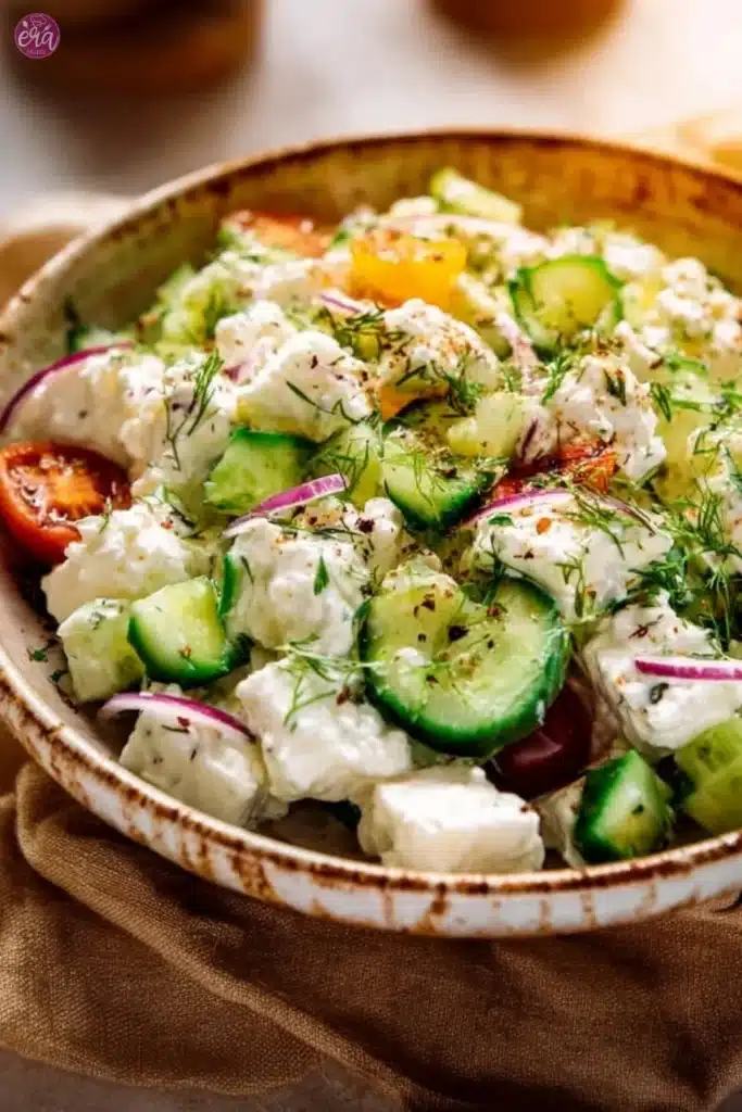 Easy Cucumber Cottage Cheese Salad
