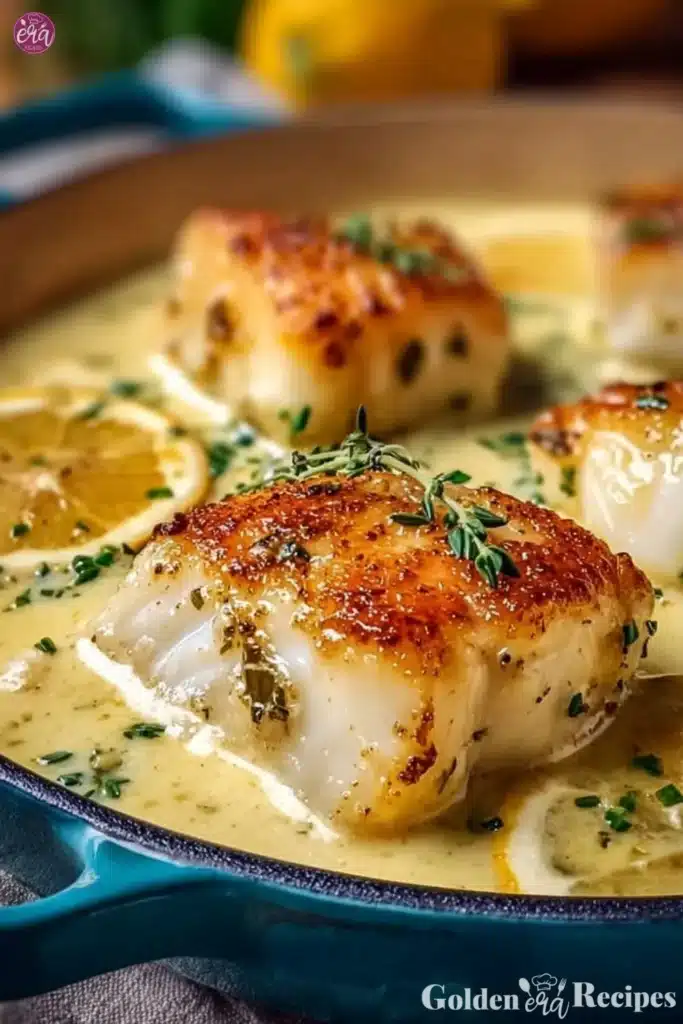 easy Baked Cod in Coconut Lemon Cream Sauce