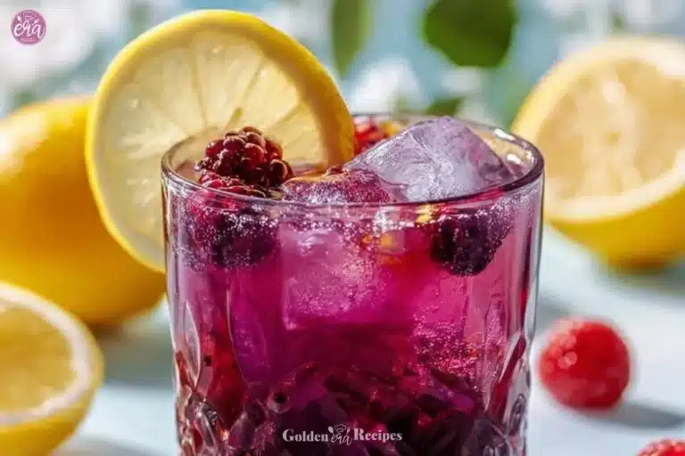 Blackberry Lemon Mocktail 7 A refreshing Blackberry Lemon Mocktail garnished with fresh blackberries and lemon slices.