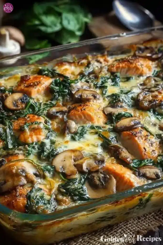 Chicken Spinach and Mushroom Low Carb Oven Dish