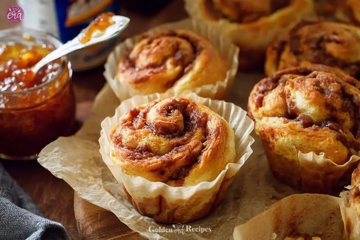 Freshly baked Cinnamon Pumpkin Muffins with a dusting of cinnamon
