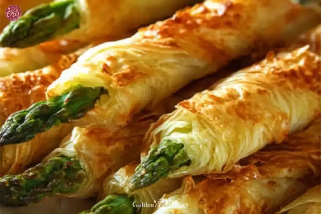Crispy asparagus asiago spears garnished for a delicious appetizer