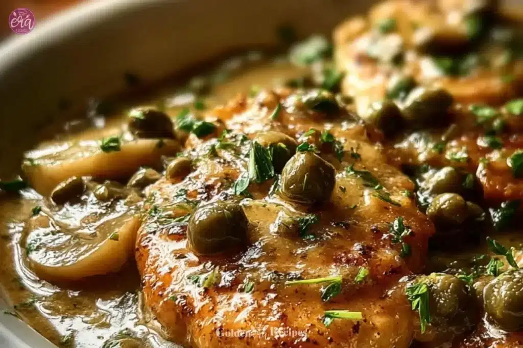 Crockpot Chicken Piccata for Easy Comfort and Flavor 1 Crockpot Chicken Piccata served with lemon and capers