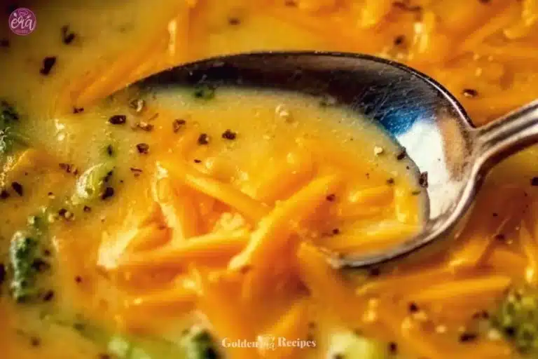 Easy Broccoli Cheddar Soup: A Simple Bowl of Comfort and Family Tradition 5 Bowl of easy broccoli cheddar soup topped with shredded cheese and herbs.