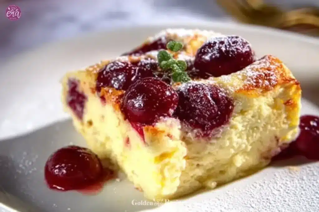 Healthy Berry Cottage Cheese Breakfast Bake 1 Healthy Berry Cottage Cheese Bake served in a dish