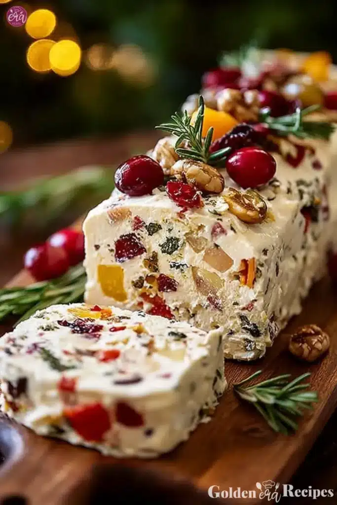 quick Festive Holiday Antipasto Cream Cheese Log