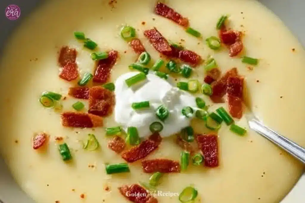 Potato Leek Soup for Cozy, Creamy Family Suppers 1 Delicious bowl of homemade Potato Leek Soup garnished with fresh herbs
