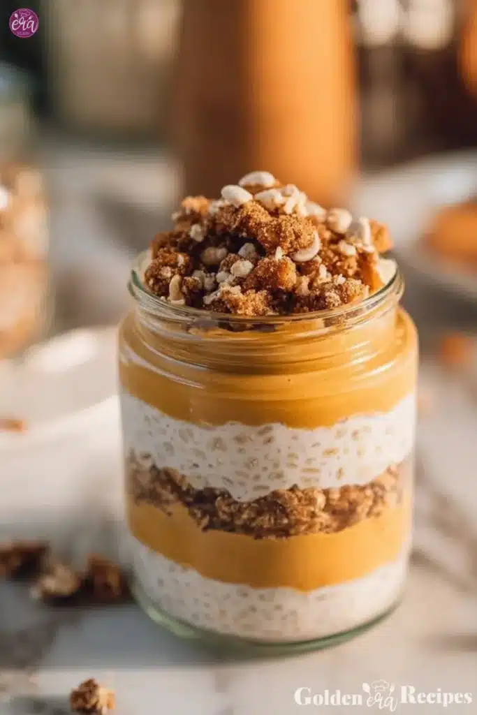Pumpkin Cheesecake Overnight Oats for Cozy Healthy Mornings
