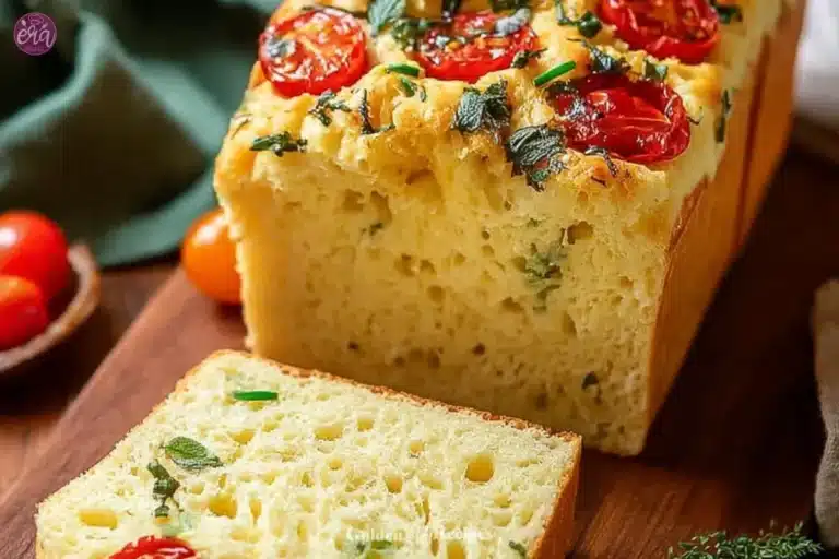Italian Caprese Bread: Cheesy, Savory Homemade Delight 6 Freshly baked Caprese Bread with tomatoes, basil, and mozzarella cheese.