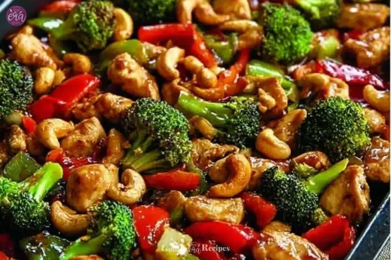 Delicious Sheet Pan Cashew Chicken with vibrant vegetables on a baking tray
