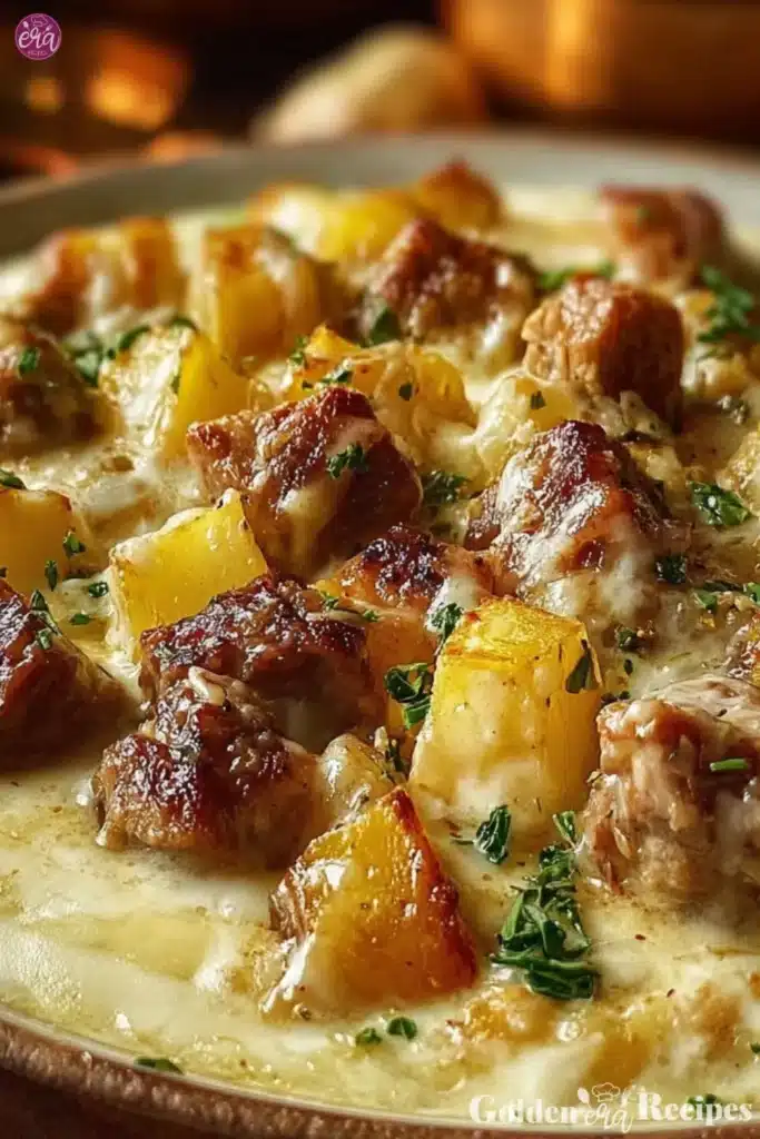 easy Garlic Parmesan Crockpot Chicken and Potatoes recipe