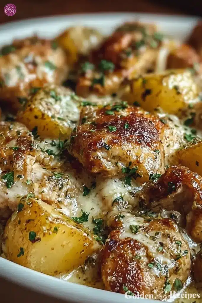 Garlic Parmesan Crockpot Chicken and Potatoes