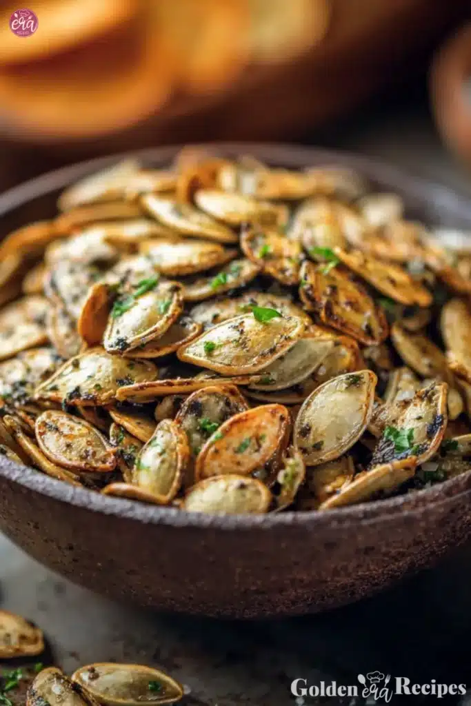 Savory Garlic Parmesan Pumpkin Seeds 2 Savory Garlic Parmesan Pumpkin Seeds recipe
