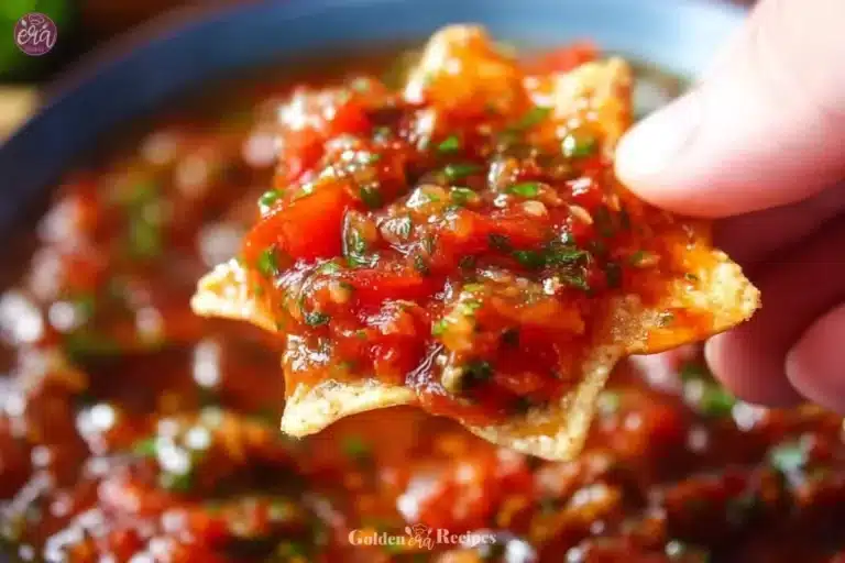 Bowl of dreamy homemade salsa with fresh ingredients and vibrant colors