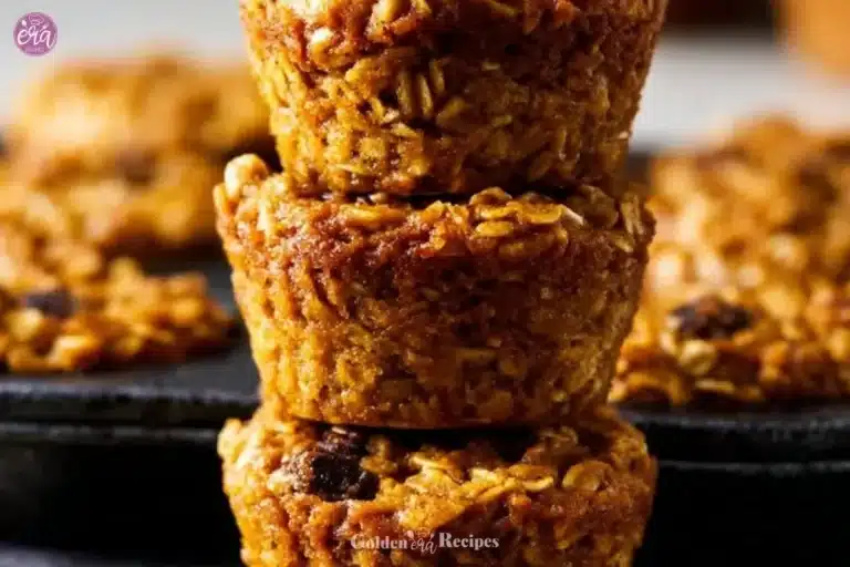 Delicious pumpkin baked oatmeal cups in a baking dish