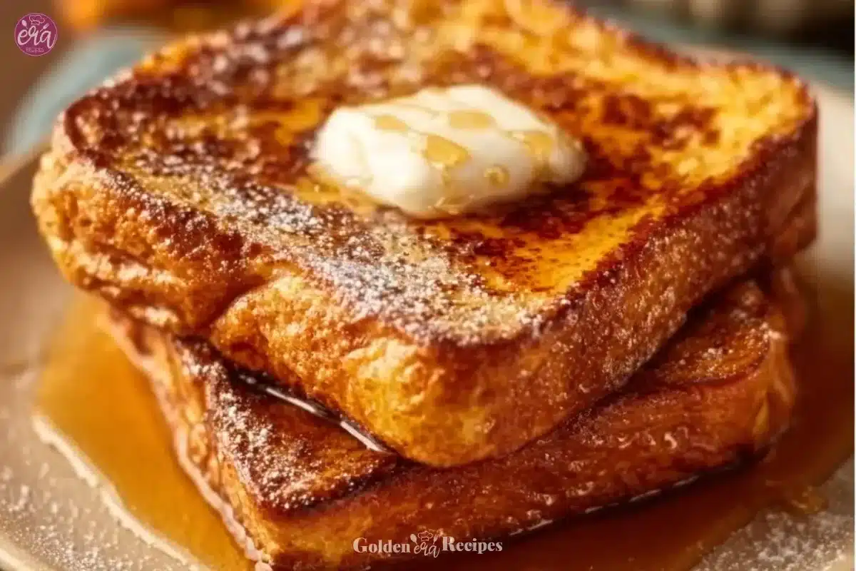 Delicious Pumpkin French Toast topped with syrup and whipped cream