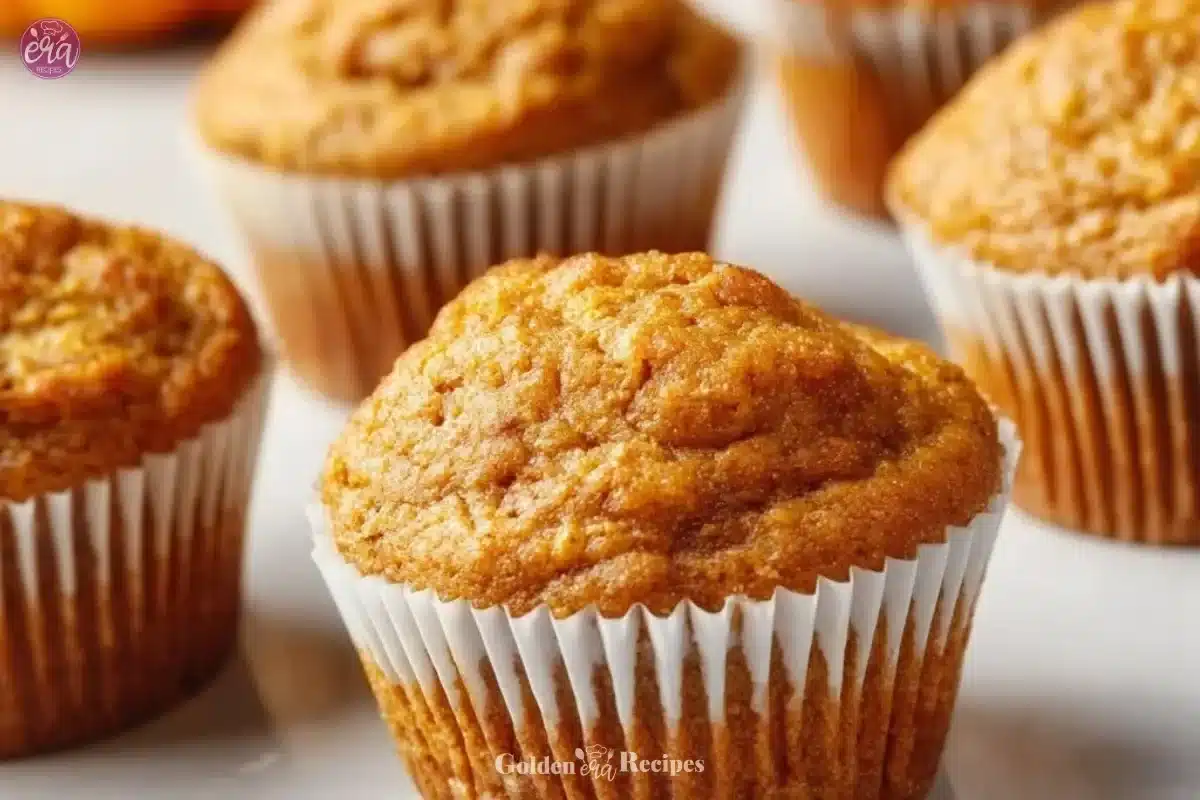 Delicious homemade pumpkin spice cottage cheese muffins ready to enjoy