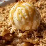 Delicious homemade Apple Crisp with spiced apples and crunchy topping