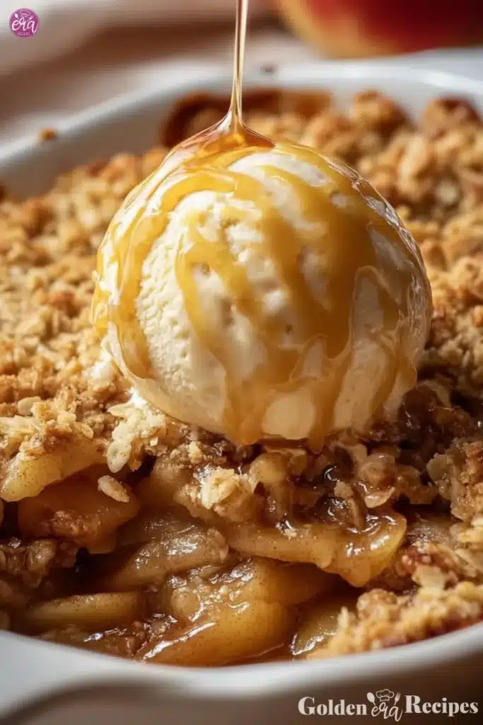 Delicious homemade Apple Crisp with spiced apples and crunchy topping