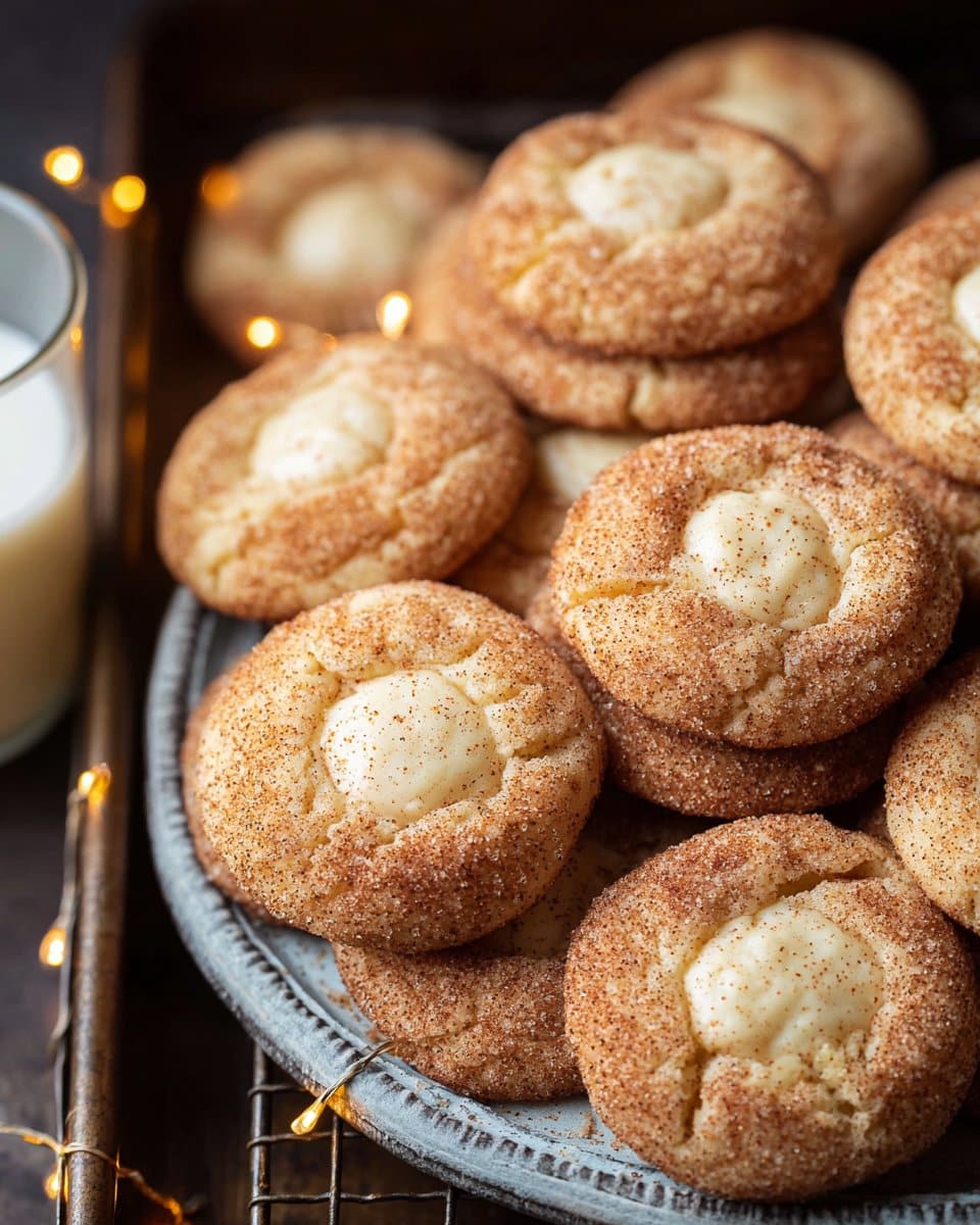 Eggnog Snickerdoodle Thumbprint Cookies