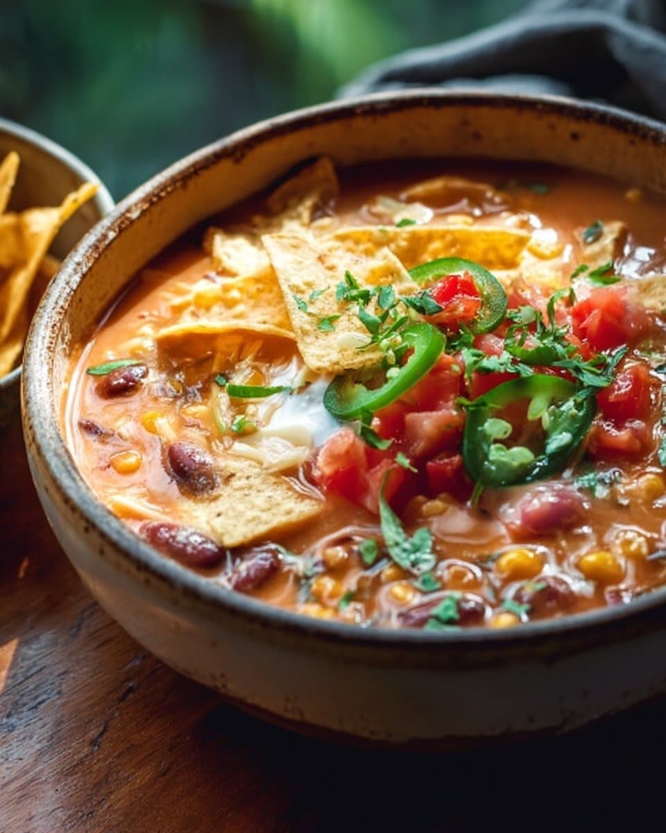Creamy Vegetarian Tortilla Soup (Easy & Hearty)