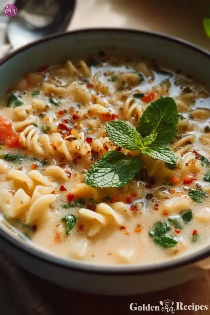 easy Creamy Chicken Lasagna Soup