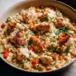 One-Pot Gluten-Free Chicken and Rice dish served in a bowl