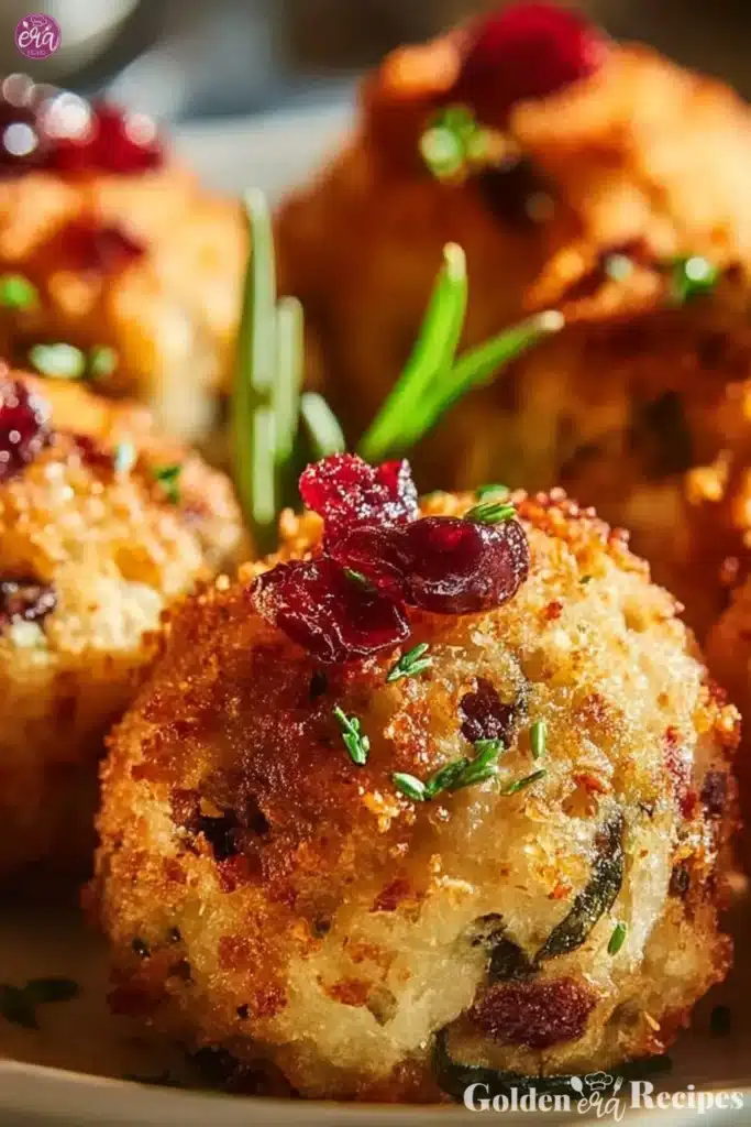 easy Festive Cranberry Turkey Stuffing Balls