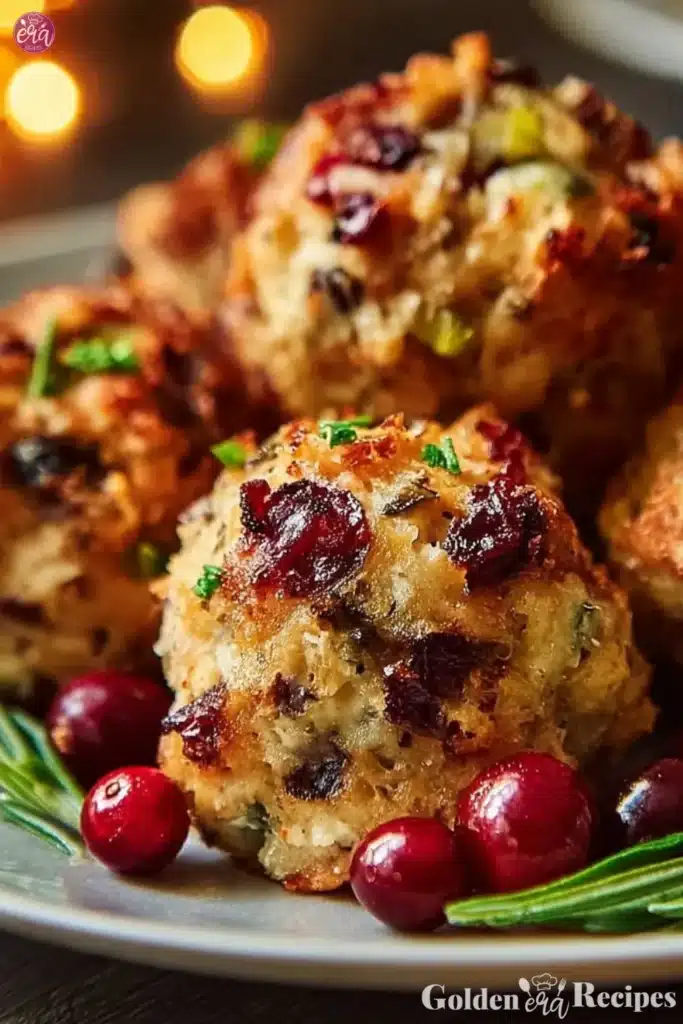 Festive Cranberry Turkey Stuffing Balls