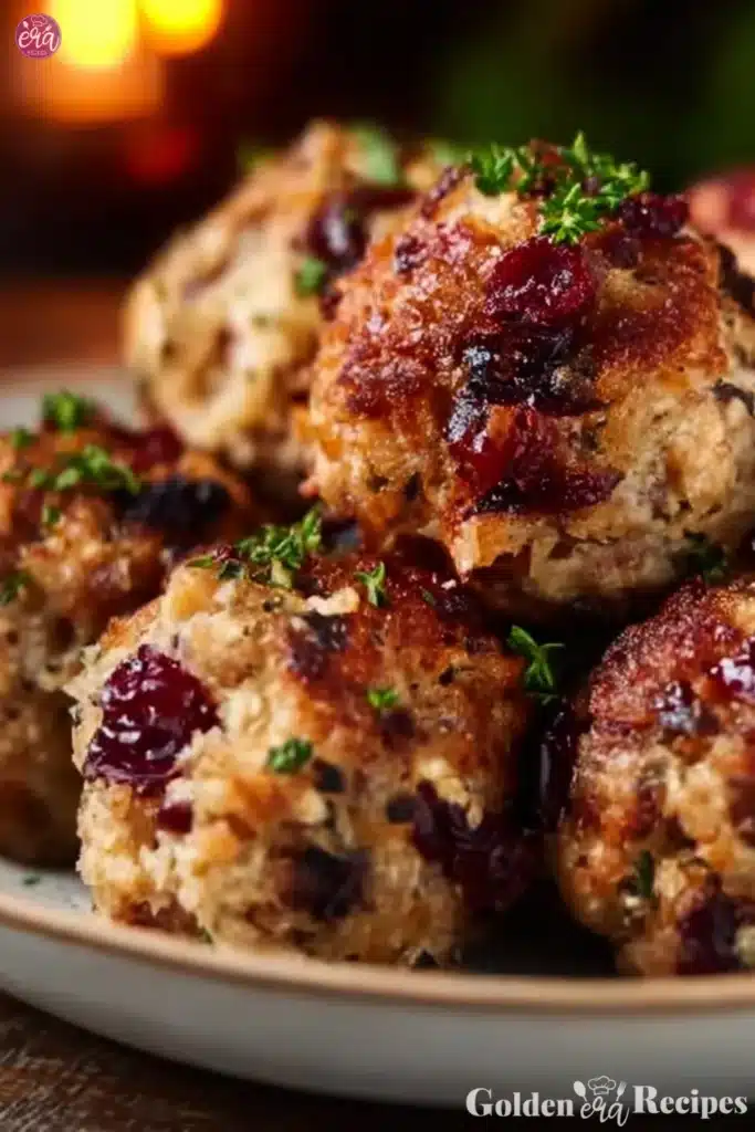easy Cranberry Turkey Stuffing Balls