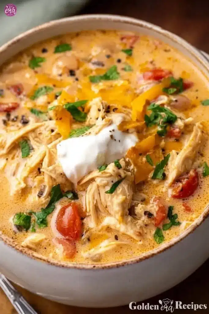 easy Crock Pot Cream Cheese Chicken Chili