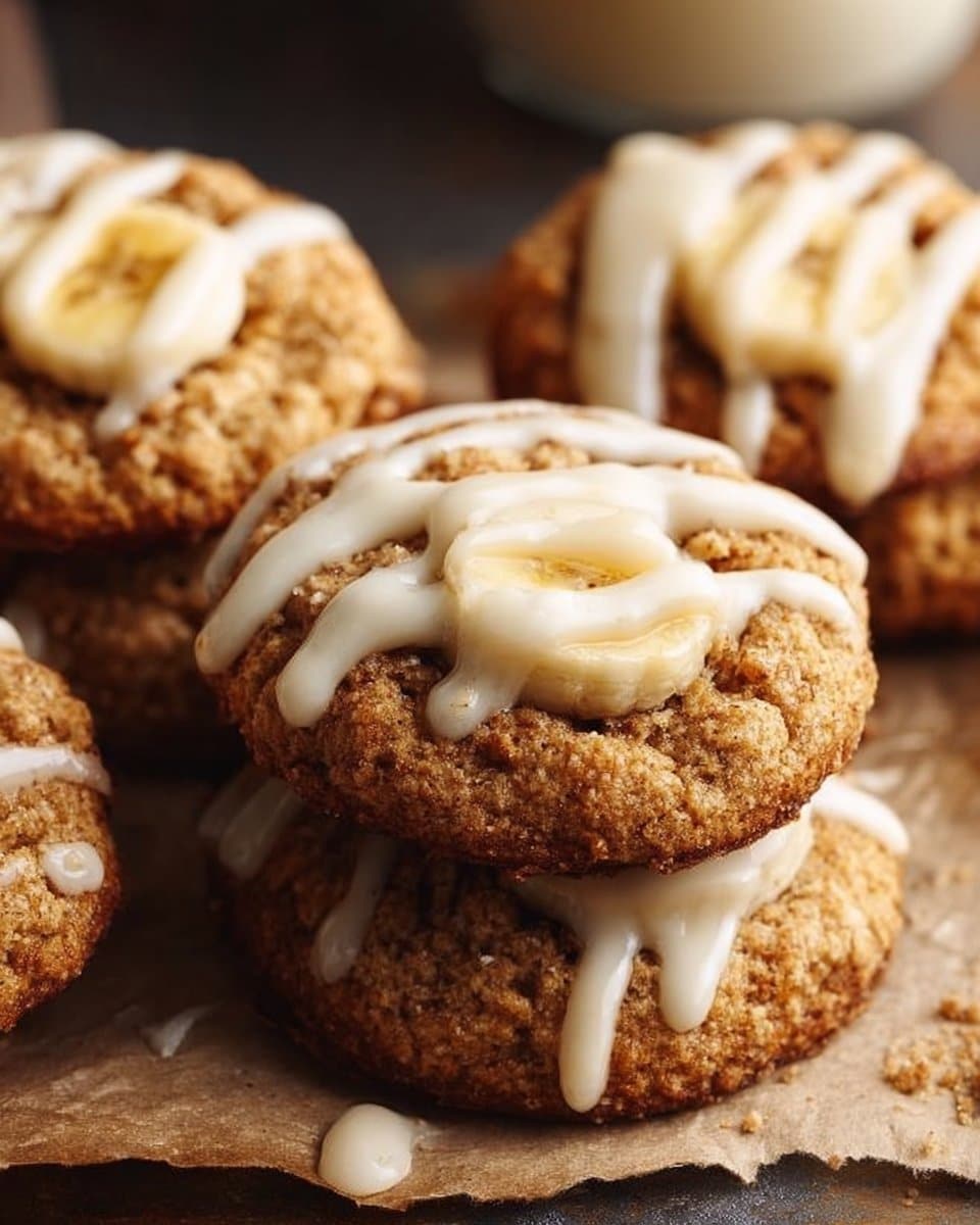 Crumbl Banana Bread Cookies with Cream Cheese Glaze