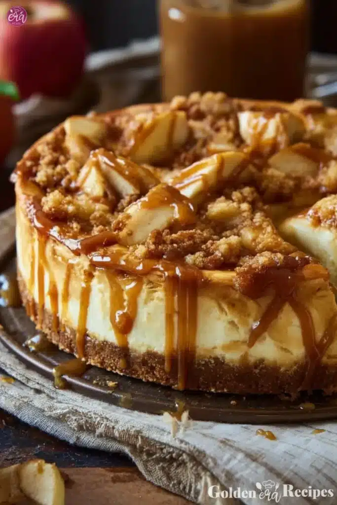 easy Salted Caramel Apple Pie Cheesecake