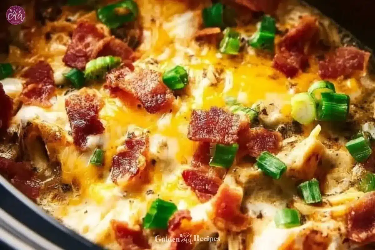 5 ingredient crockpot dinner with vegetables and meat in a slow cooker