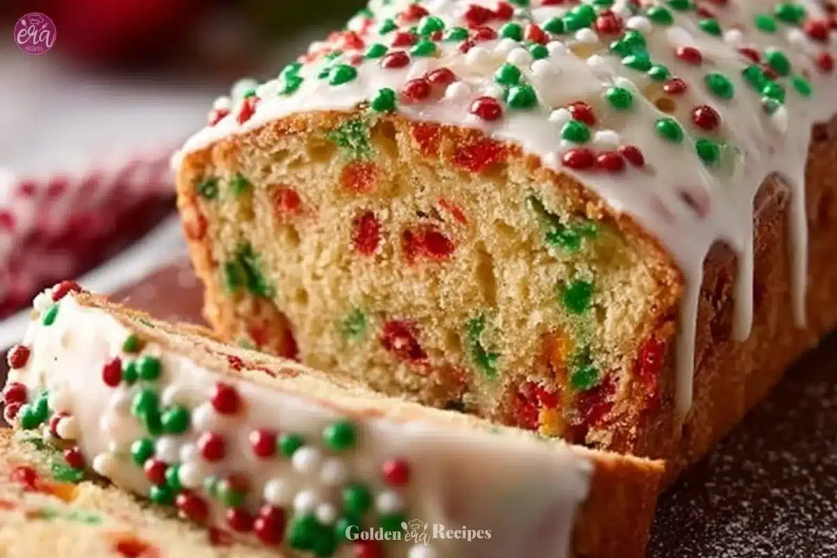 Freshly baked Christmas Bread with festive decorations and seasonal flavors