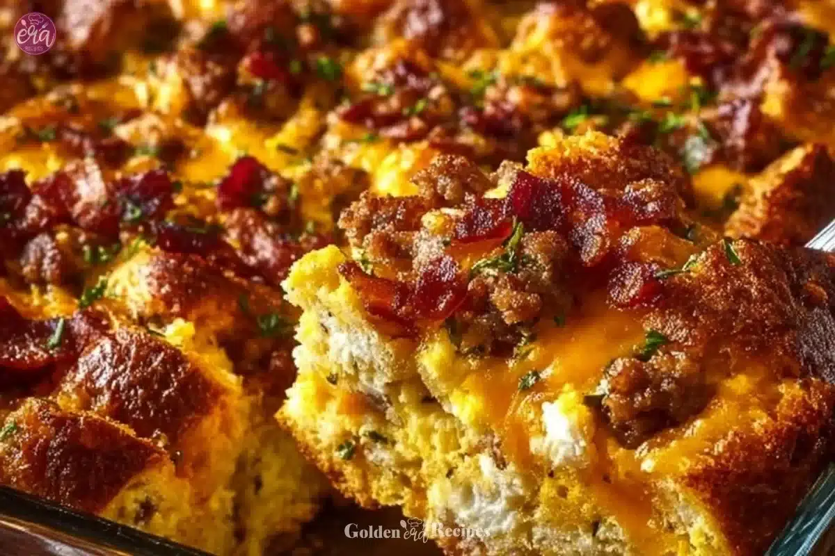 Delicious Crack Breakfast Casserole ready to be served for breakfast.