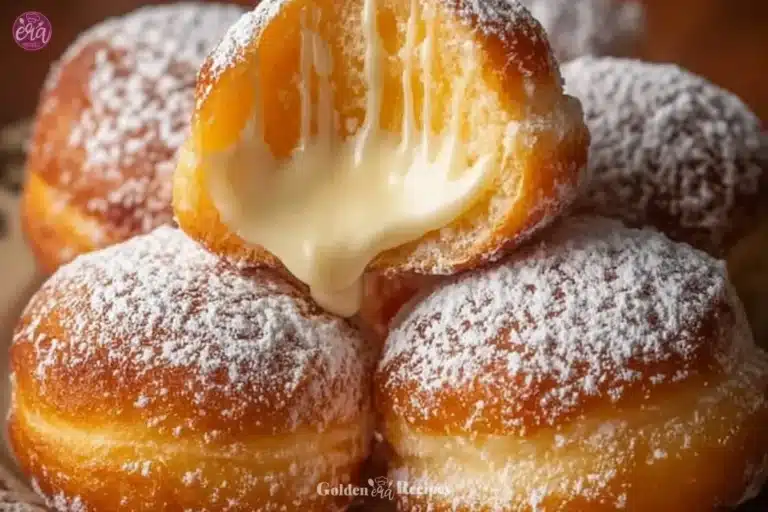 Cream-Filled Donuts 8 Delicious cream-filled donuts with icing on a vibrant plate
