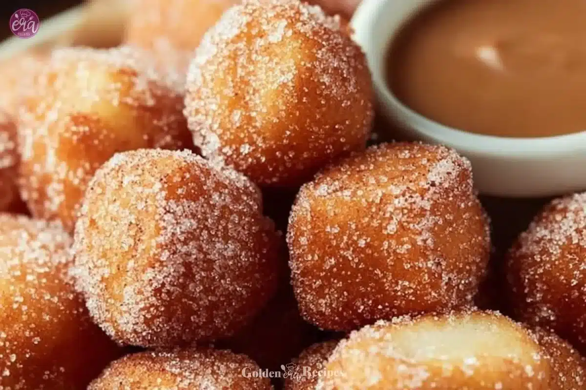 Crispy air fryer churro bites dusted with cinnamon sugar